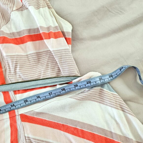 Plus Size Stripe Cotton Knit Sash Tie Shirt Dress - Picture 15 of 16